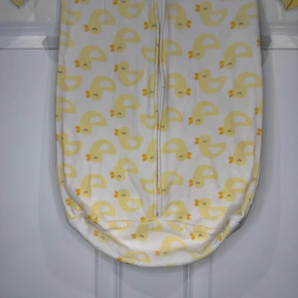 Carter's Baby Fleece Sleep Sack Gown Sleepwear One Size‎ Yellow Duckling Print